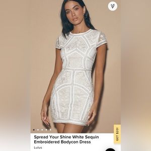 Lulus Spread Your Shine White Sequin Embroidered Bodycon Dress